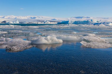 İzlanda kış lagün kırma gölde buz ile 
