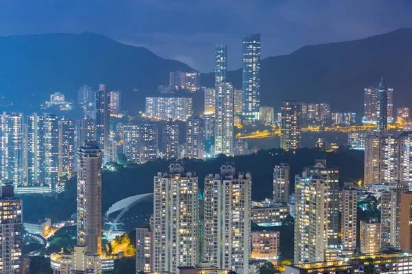 Night view, Hong Kong city residence apartment