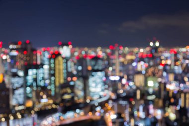 Alacakaranlık bokeh ışık Kyoto şehir şehir Japonya bulanık