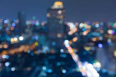 Şehir ışıkları gece görünüm bulanık