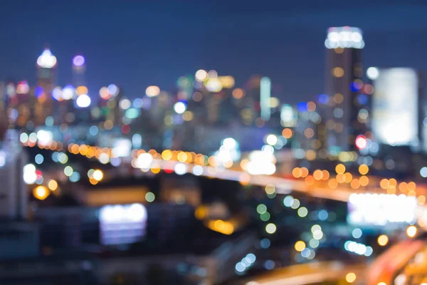 Blurred lights night view, cityscape downtown — Stock Photo, Image