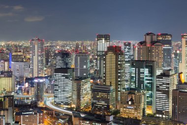 Gece ışıkları, Osaka merkezi iş şehir
