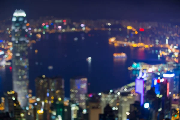Soyut bulanık bokeh ışık, Hong Kong Victoria defne — Stok fotoğraf