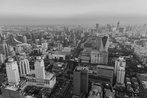 Blanco y negro, vista aérea Bangkok centro de negocios —  Fotos de Stock