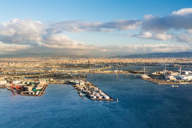 Osaka Körfezi ve şehir şehir, sanayi bölgesi