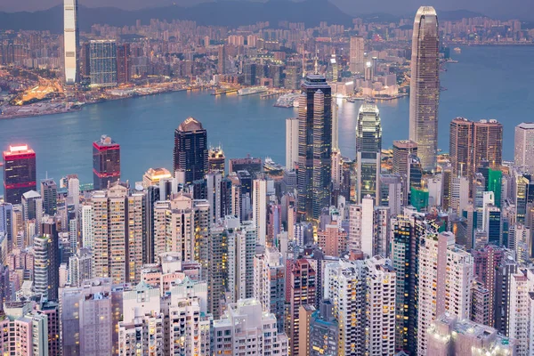 Hong Kong kancelářská budova letecký pohled — Stock fotografie