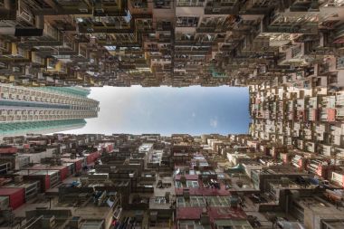 Hong Kong ikamet dairesinden alttan görünüm 