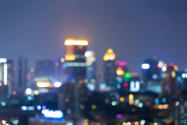 Şehir bokeh ışık gece görünüm bulanık