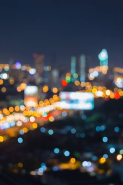 Bulanık bokeh şehir Bangkok iş şehir merkezinde soyut
