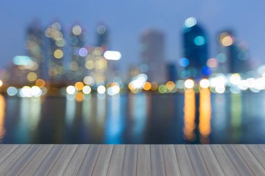 Bokeh şehir office ışık gece görünümü, arka plan bulanık