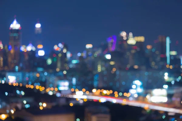 Luce della città offuscata bokeh vista notturna — Foto Stock