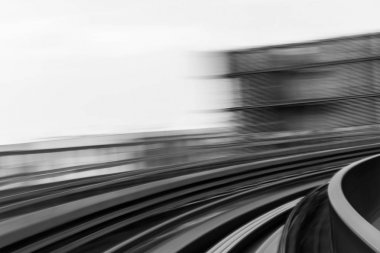 Siyah ve beyaz, bulanık hareket tren hareket