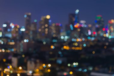 Bokeh şehir ofis binası ışık gece bulanık