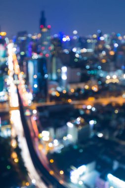 Bulanık bokeh şehir roand ışık gece görünümü