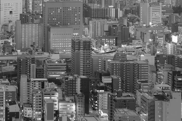 Cidade centro do edifício vista aérea, close-up — Fotografia de Stock