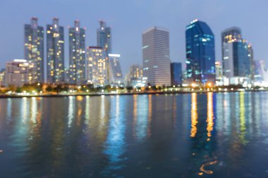 Soyut şehir bokeh ışık gece görünüm bulanık