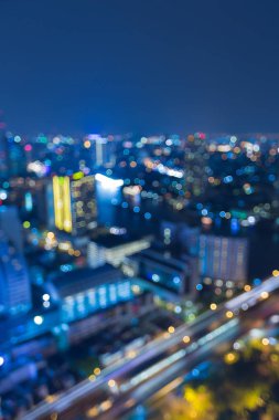 Havadan görünümü bokeh ışık şehir residence şehir merkezinde bulanık