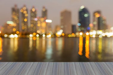 Şehir bokeh ışık gece görünümü, arka plan bulanık