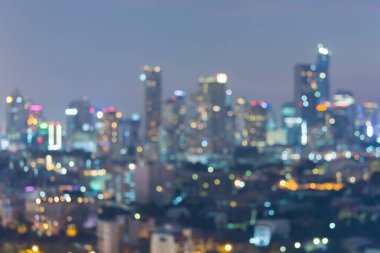 Ofis Binası bokeh ışık gece görünüm bulanık