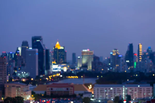 Bangkok Stadt verschwommen Bokeh Licht zentralen Geschäft Innenstadt — Stockfoto