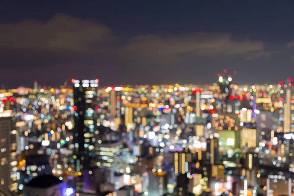 大阪市ぼやけてピンぼけ光夜景 — ストック写真
