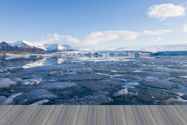 Laguna de Jakulsarlon en temporada de invierno, Islandia paisaje natural fondo — Foto de Stock