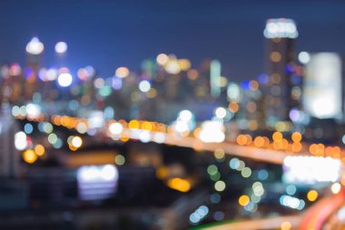 Bokeh ışık ve Otoban yol şehir bulanık