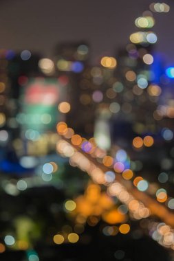 Bulanık bokeh ışık gece ofis binası