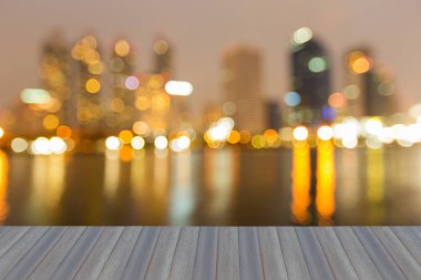 Bulanık bokeh gece görünümü oluşturma Office ışık, arka plan