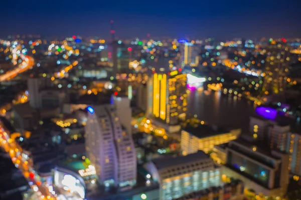 Night blurred light city aerial view — Stock Photo, Image