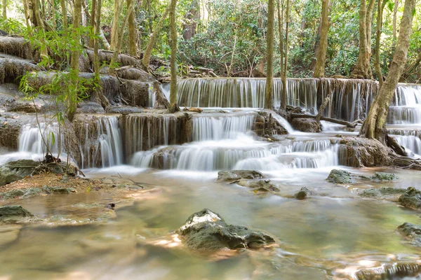 Natural blue stream waterfall in tropical deep forest — Stock Photo, Image