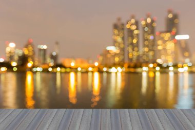 Gece bokeh hafif ofis binası arka plan bulanık