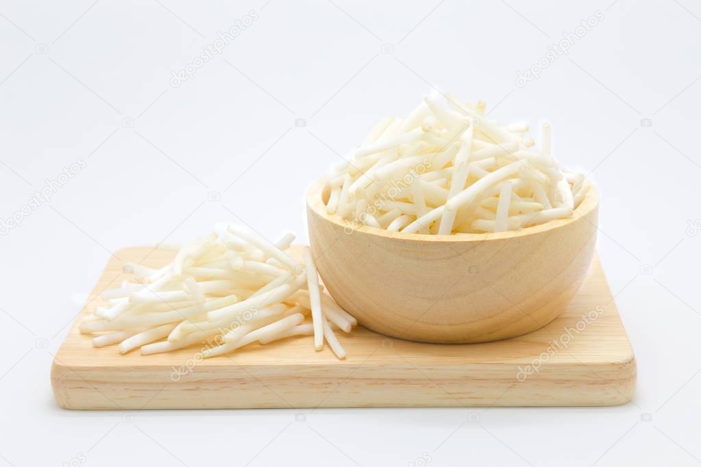 Bean Sprouts on wooden board