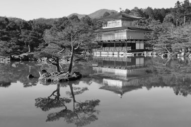 Kinkaku-ji altın köşk adlı bir yansıma, Kyoto, Japonya ile Zen Budist tapınaktır. 