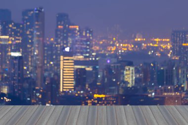 Gece bokeh ofis şehir merkezinde, arka plan bulanık