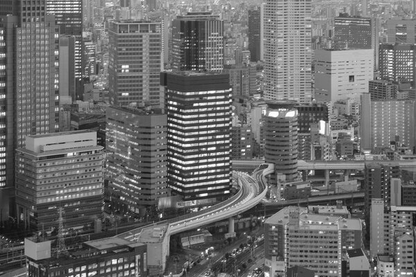 Центральный деловой центр города крупным планом
