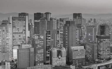 Ofis Osaka Japonya merkezi iş şehir merkezinde,