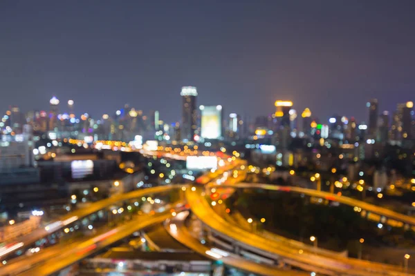 City night blurred bokeh light highway overpass — Stock Photo, Image