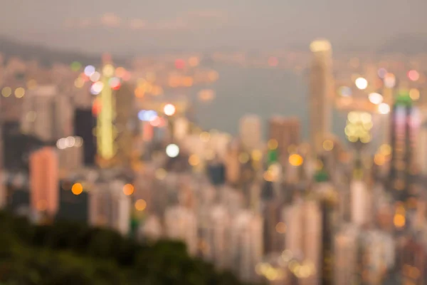 Bulanık bokeh hafif Hong Kong iş şehir merkezinde soyut — Stok fotoğraf