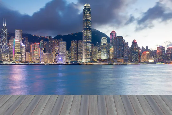 Місто бізнес центр міста області Приморський бульвар, Гонконг міський пейзаж — стокове фото