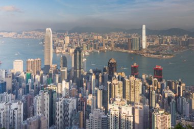 Üstten Görünüm Hong Kong merkezi iş Merkez Ofis Binası