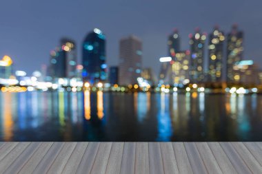 Yansıma bulanık bokeh ışık office gece görünümü oluşturma, soyut arka plan