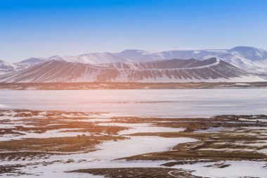 Myvatn volkan İzlanda kış sezonu 