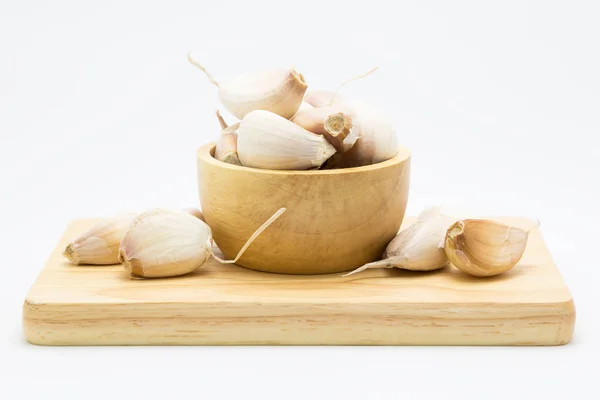 Fresh Garlic blub on wooden board — Stock Photo, Image