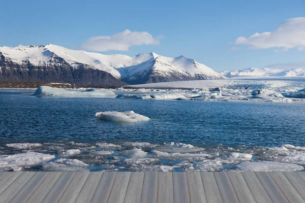 Islande Jakulsarlon lce lagune hiver saison paysage fond — Photo