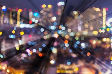 Çift pozlama gece bokeh ışık şehir şehir bulanık