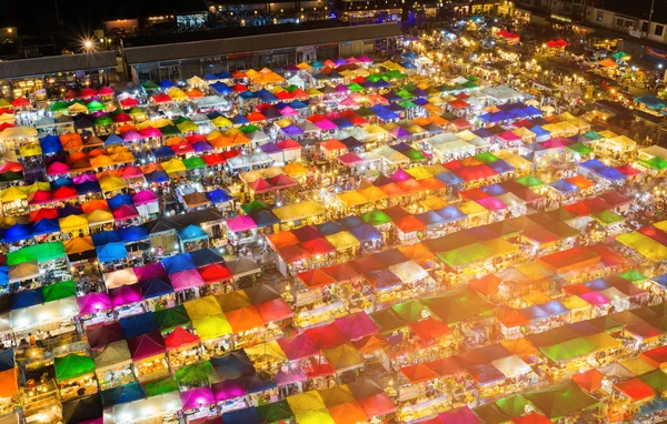 Το Top view, νύχτα ψύλλων αγορά πολλαπλών χρώμα φόντου — Φωτογραφία Αρχείου