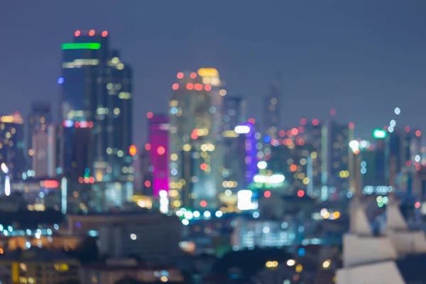 Cidade luz central de negócios centro da cidade embaçado bokeh luz — Fotografia de Stock