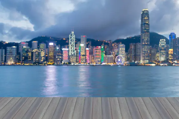 Гонконг центрального ділового центру міста розмита Боке світла, абстрактним фоном — стокове фото