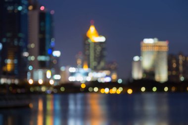 Bulanık bokeh Şehir Ofisi ışık gece görünümü oluşturma